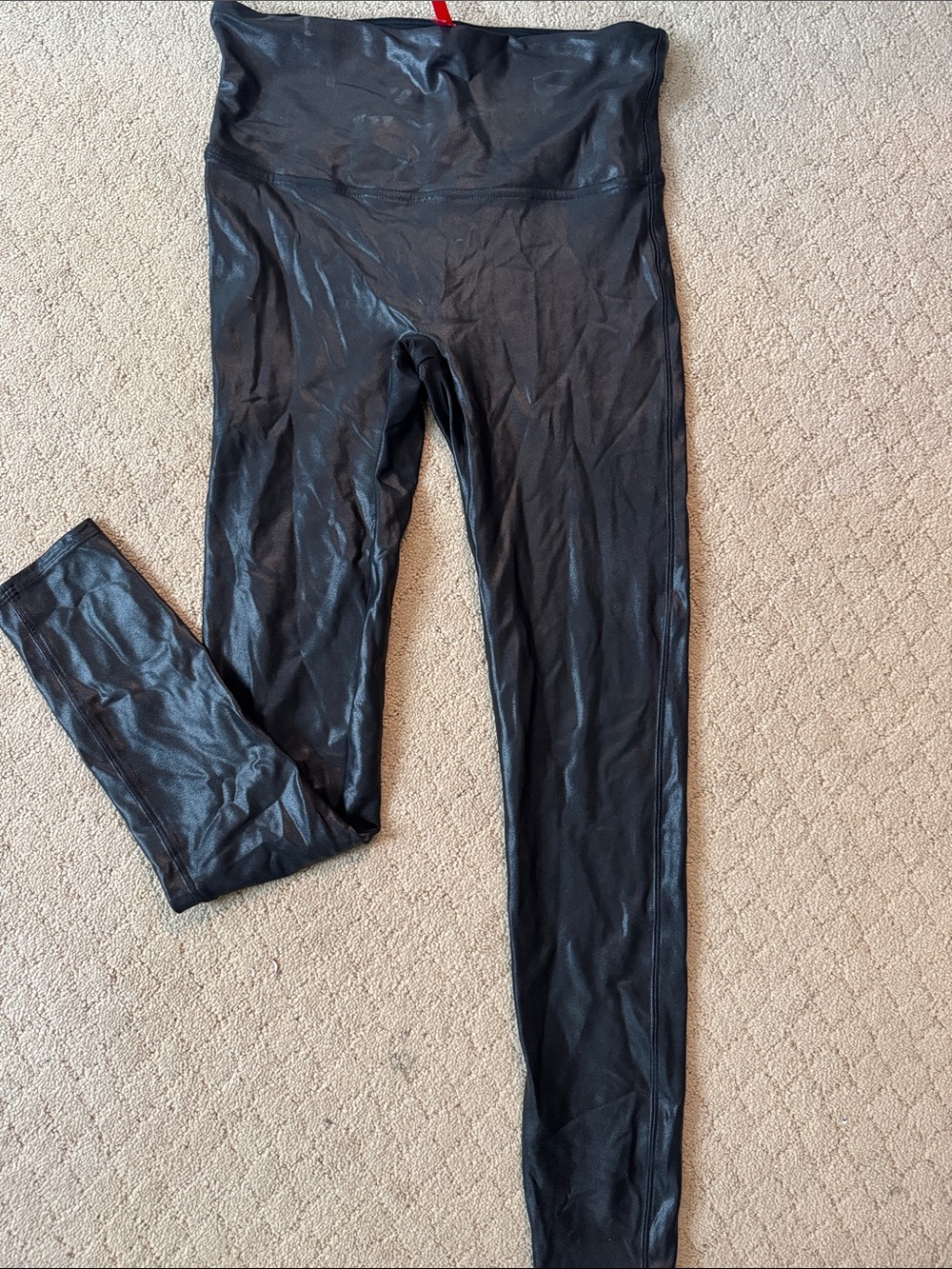 SPANX Faux-Leather Black High-Waist Sculpting Jeggings
